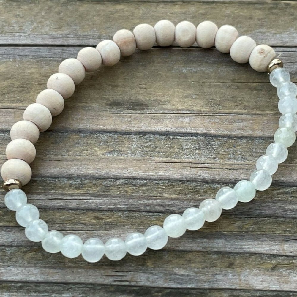 Bracelet Wood and plastic Beads Stretched Band Wrist Band Unisex - Picture 2 of 7